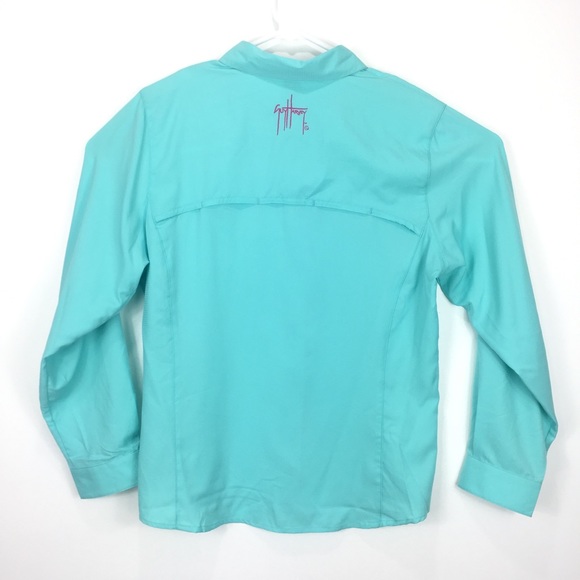 Guy Harvey Women Fishing Top Teal Mint Long Sleeve - Picture 6 of 6